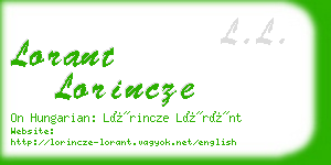 lorant lorincze business card